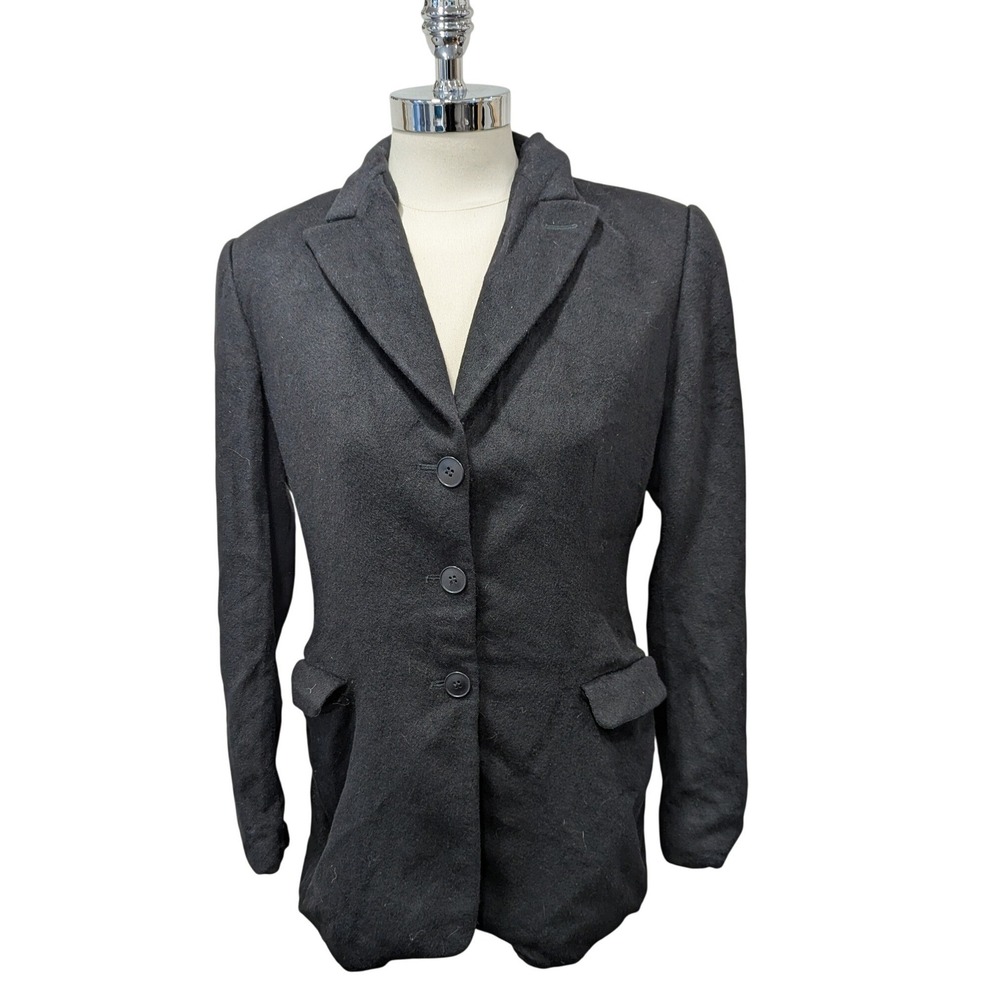 Giorgio Armani Black Wool Blazer Jacket Size 8 Made in Italy Vintage